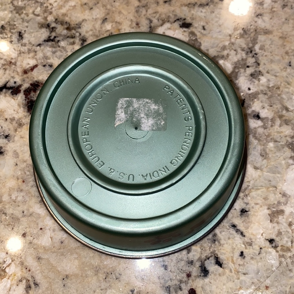 Sage Green pet food water bowl with Brown paw prints 🐾​​ - Picture 3 of 6